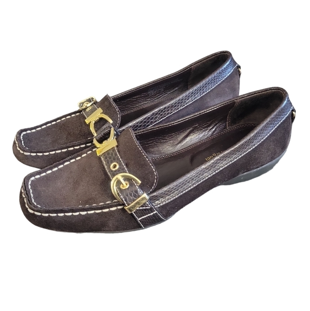 Etienne Aigner Designer Preppy Office Business Hobo Leather Loafers - Women's